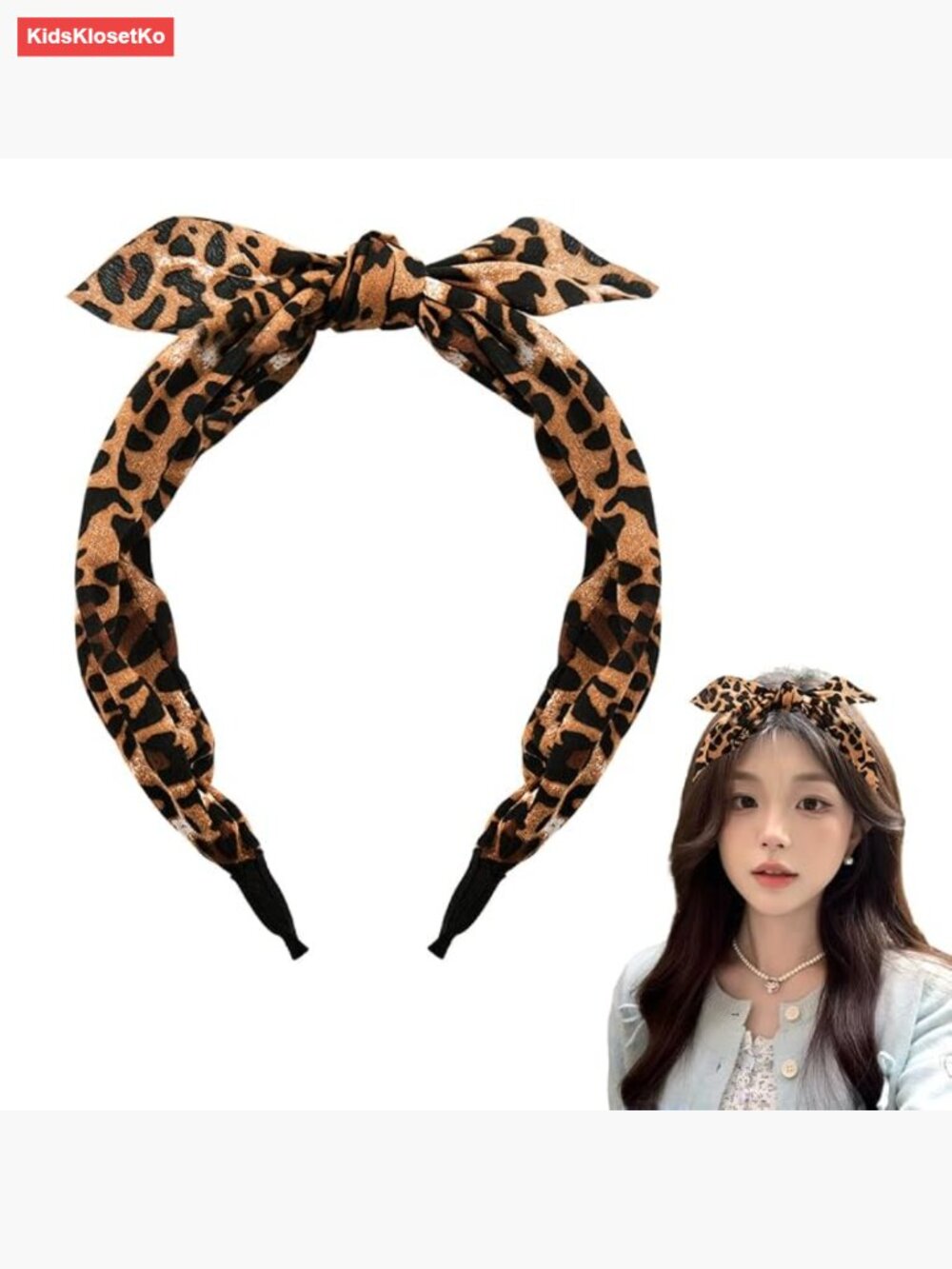 Leopard Print Wide Bow Headband, Non-Slip Hair Accessory for Women & Girls,